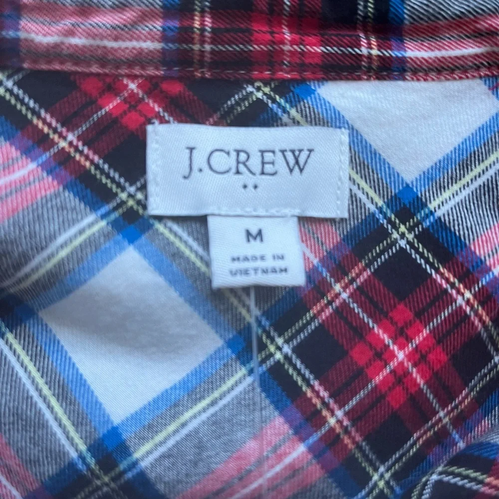 NWT J Crew Plaid Button Up - Picture 2 of 2
